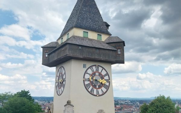 A Walk Up to the Clock Tower in Graz and a 175-meter Slide Back Down